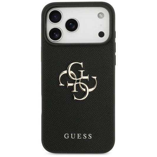 Etui til Apple iPhone 17 Pro Max, Guess, 4G Grained Big and Classic Logo, Sort