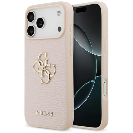 Etui til Apple iPhone 17 Pro Max, Guess, 4G Grained Big and Classic Logo, Pink
