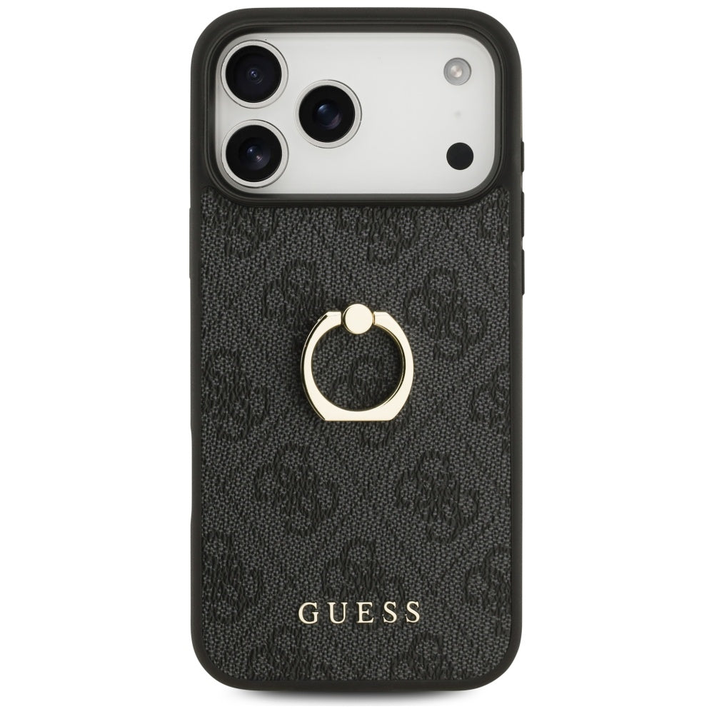 Etui til Apple iPhone 17 Pro Max, Guess, 4G Ring Stand, Sort