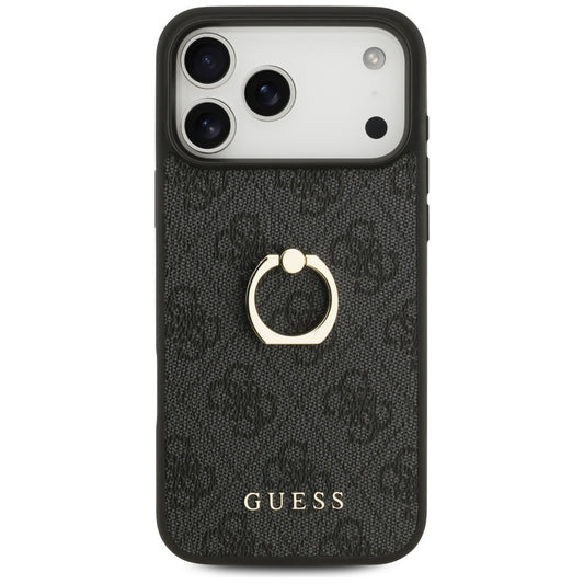 Etui til Apple iPhone 17 Pro Max, Guess, 4G Ring Stand, Sort