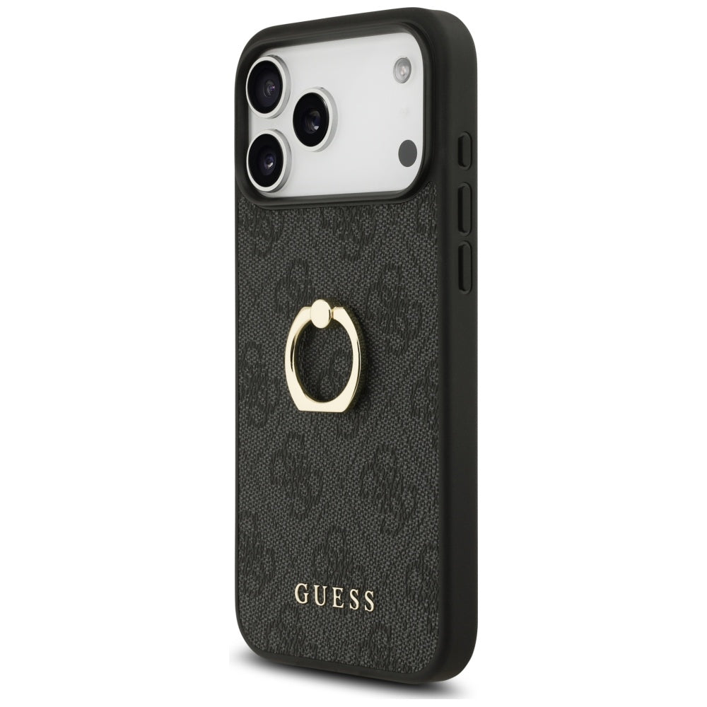 Etui til Apple iPhone 17 Pro Max, Guess, 4G Ring Stand, Sort