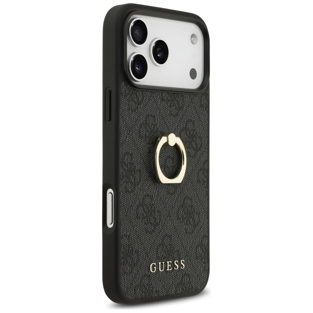 Etui til Apple iPhone 17 Pro Max, Guess, 4G Ring Stand, Sort