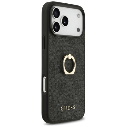 Etui til Apple iPhone 17 Pro Max, Guess, 4G Ring Stand, Sort