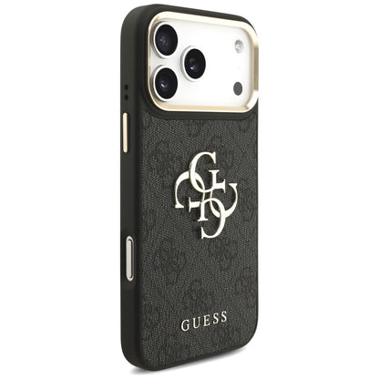 Etui til Apple iPhone 17 Pro Max, Guess, Big 4G Classic Logo med stor rem, Sort