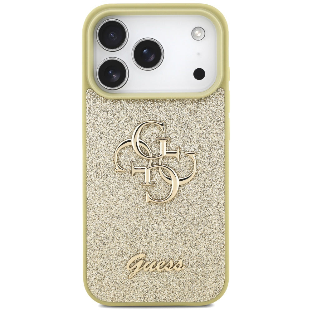 Etui til Apple iPhone 17 Pro Max, Guess, Fixed Glitter Big 4G, Gylden