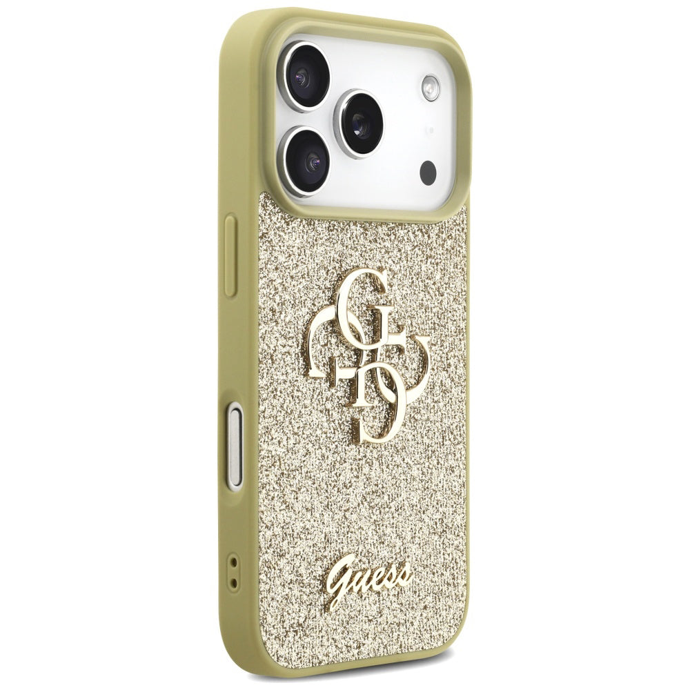 Etui til Apple iPhone 17 Pro Max, Guess, Fixed Glitter Big 4G, Gylden