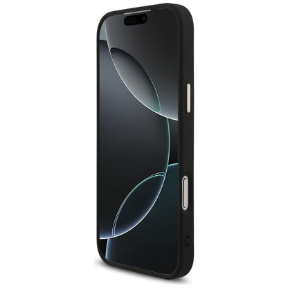 Etui til Apple iPhone 17 Pro Max, Guess, Fixed Glitter Big 4G Metal Frame, Sort