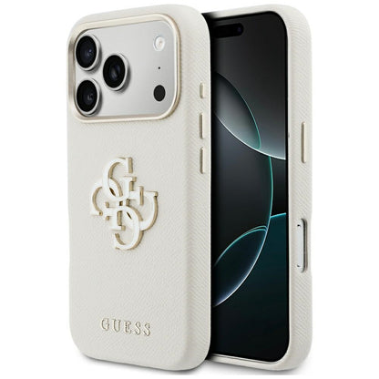 Etui til Apple iPhone 17 Pro Max, Guess, Resin Logo, Beige