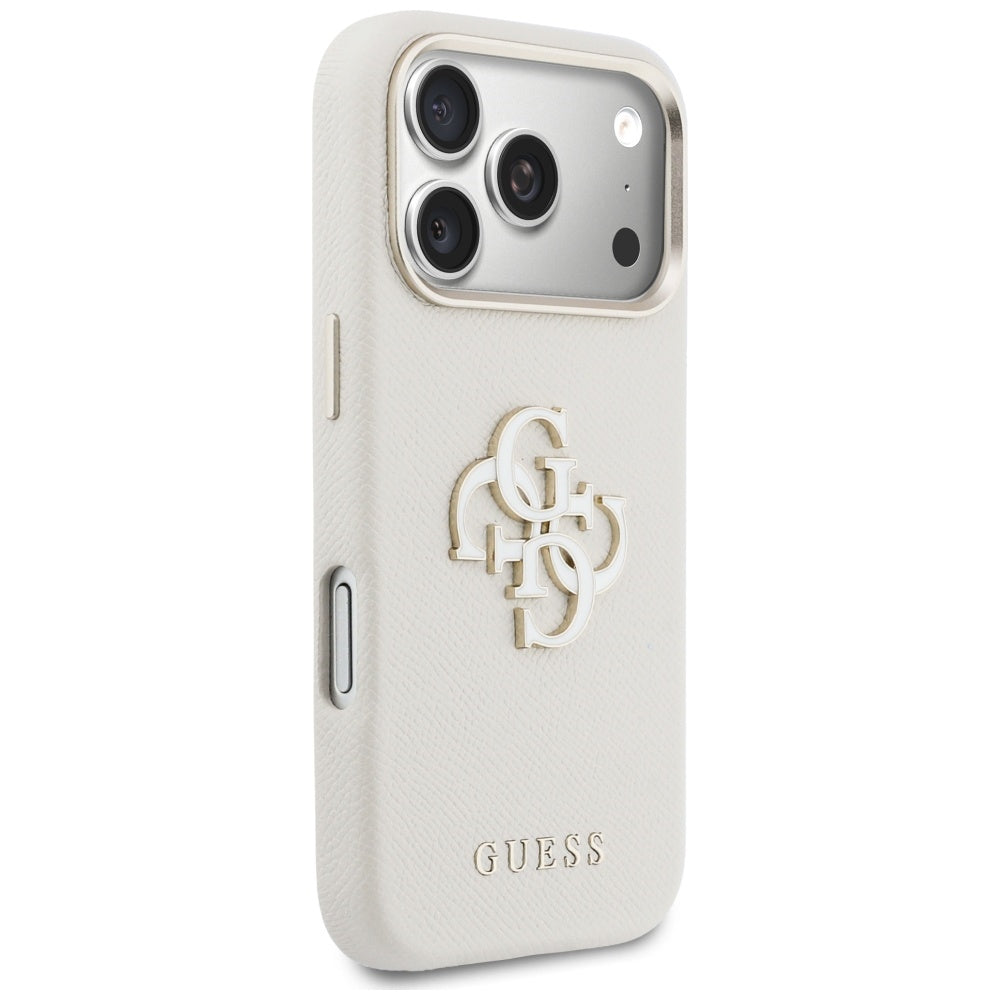 Etui til Apple iPhone 17 Pro Max, Guess, Resin Logo, Beige
