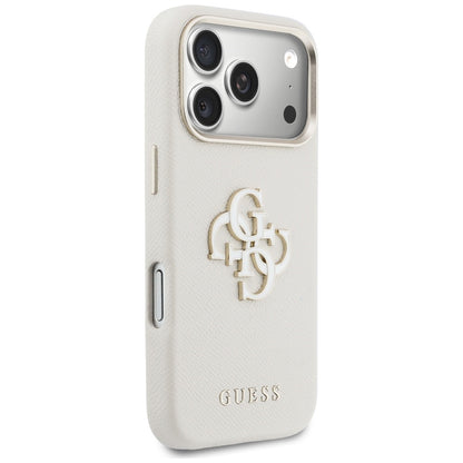 Etui til Apple iPhone 17 Pro Max, Guess, Resin Logo, Beige