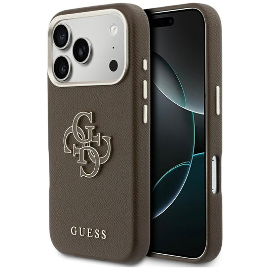 Etui til Apple iPhone 17 Pro Max, Guess, Resin Logo, Brun
