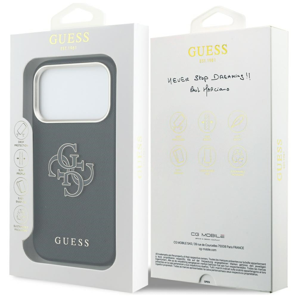 Etui til Apple iPhone 17 Pro Max, Guess, Resin Logo, Sort