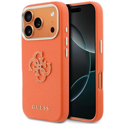 Case for Apple iPhone 17 Pro Max, GUESS, Resin Logo, Orange