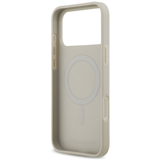 Etui til Apple iPhone 17 Pro Max, Karl Lagerfeld, Grained Pattern Logo, Grå