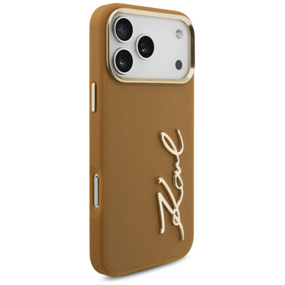 Etui til Apple iPhone 17 Pro Max, Karl Lagerfeld, Script Logo, Brun