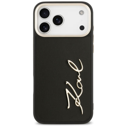 Etui til Apple iPhone 17 Pro Max, Karl Lagerfeld, Script Logo, Sort