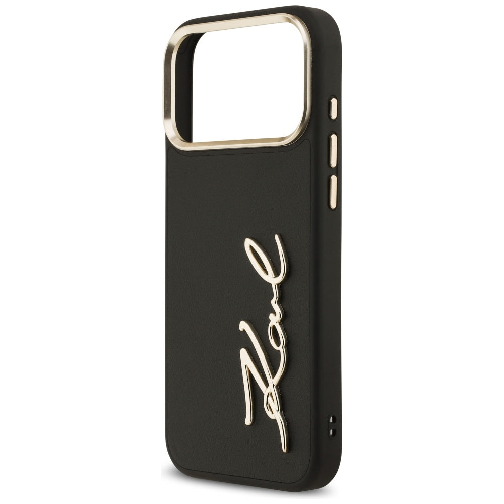 Etui til Apple iPhone 17 Pro Max, Karl Lagerfeld, Script Logo, Sort