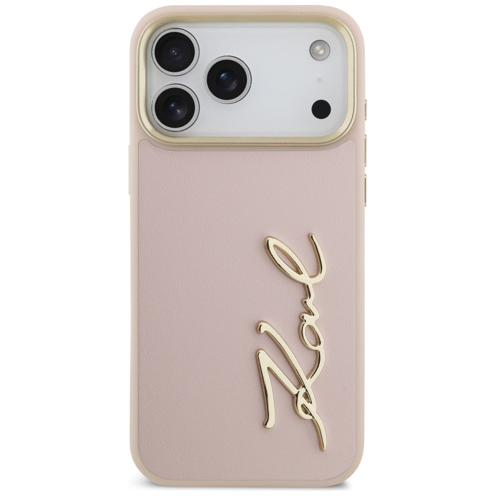 Etui til Apple iPhone 17 Pro Max, Karl Lagerfeld, Script Logo, Pink