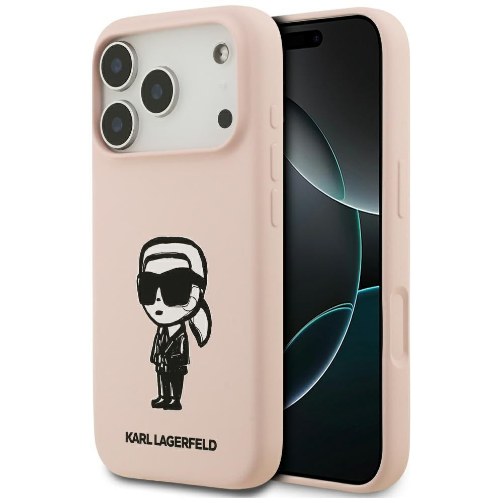 Cover til Apple iPhone 17 Pro Max, Karl Lagerfeld, Sketch and Logo Karl, Pink