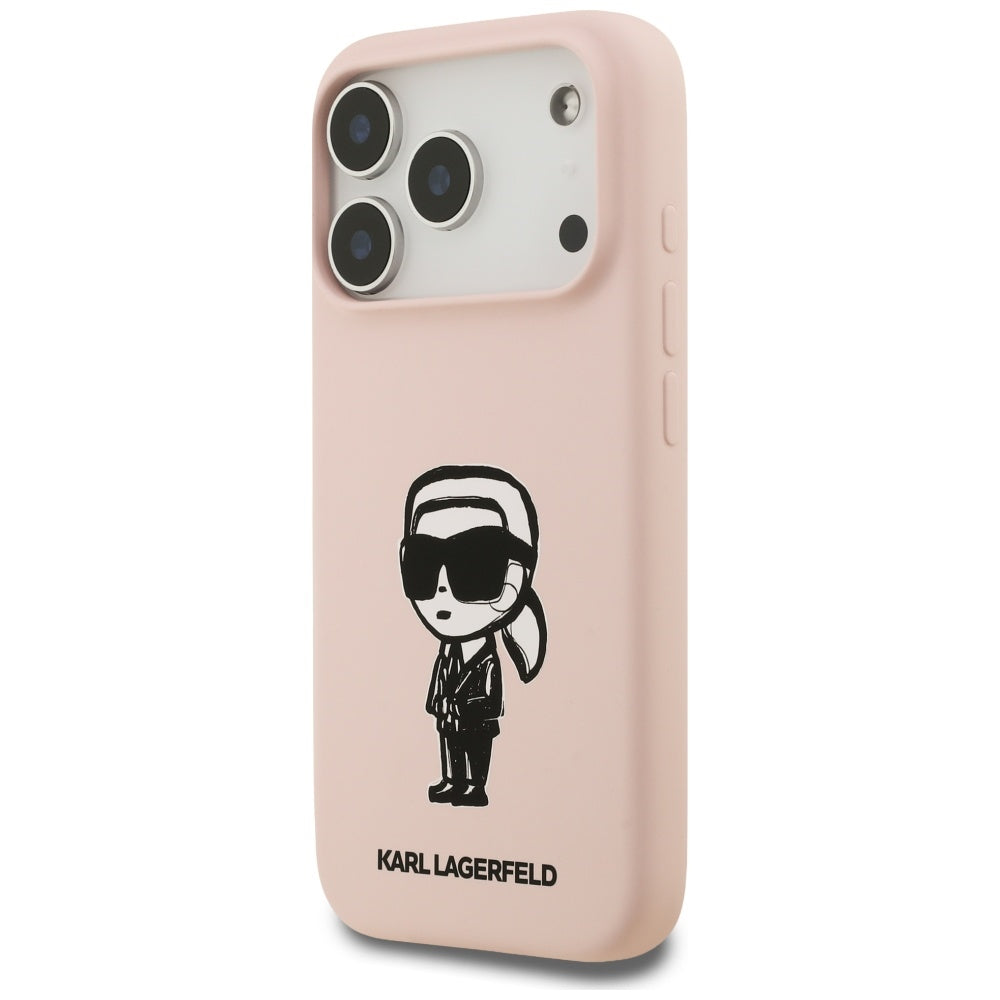 Cover til Apple iPhone 17 Pro Max, Karl Lagerfeld, Sketch and Logo Karl, Pink