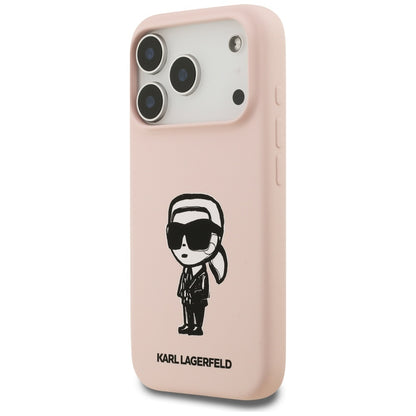 Cover til Apple iPhone 17 Pro Max, Karl Lagerfeld, Sketch and Logo Karl, Pink