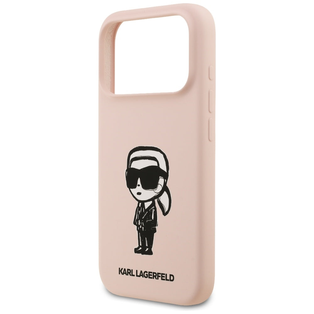 Cover til Apple iPhone 17 Pro Max, Karl Lagerfeld, Sketch and Logo Karl, Pink