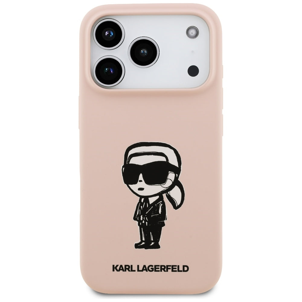 Cover til Apple iPhone 17 Pro Max, Karl Lagerfeld, Sketch and Logo Karl, Pink