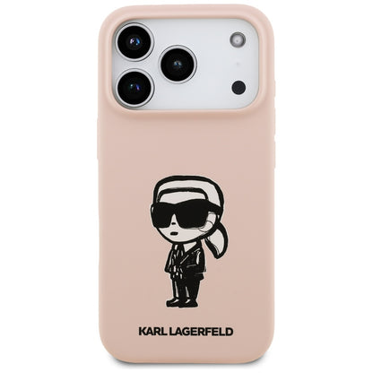 Cover til Apple iPhone 17 Pro Max, Karl Lagerfeld, Sketch and Logo Karl, Pink