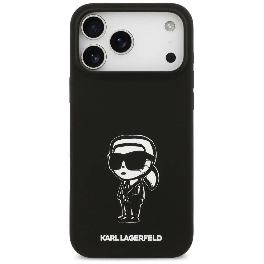 Etui til Apple iPhone 17 Pro Max, Karl Lagerfeld, Sketch and Logo Karl, Sort