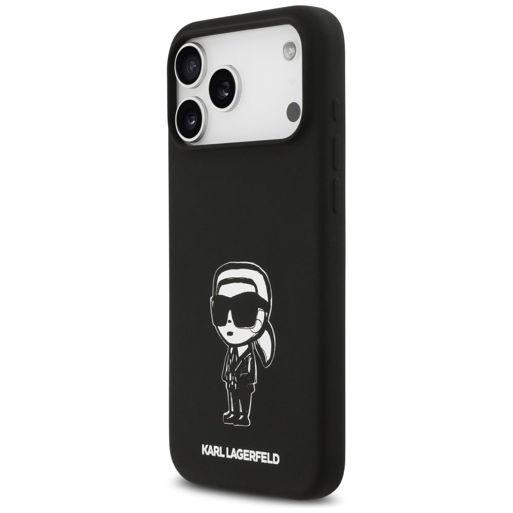Etui til Apple iPhone 17 Pro Max, Karl Lagerfeld, Sketch and Logo Karl, Sort