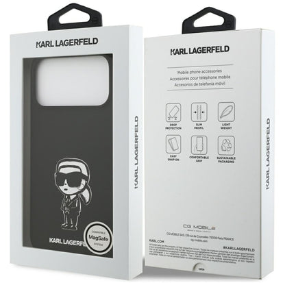 Etui til Apple iPhone 17 Pro Max, Karl Lagerfeld, Sketch and Logo Karl, Sort
