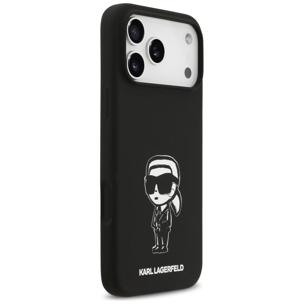Etui til Apple iPhone 17 Pro Max, Karl Lagerfeld, Sketch and Logo Karl, Sort