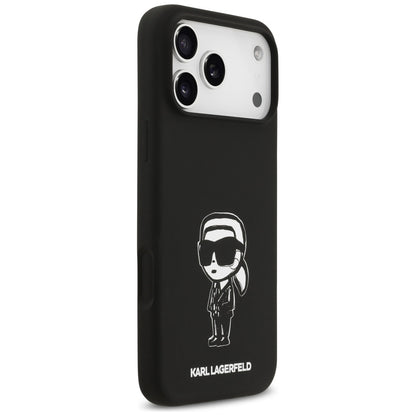 Etui til Apple iPhone 17 Pro Max, Karl Lagerfeld, Sketch and Logo Karl, Sort