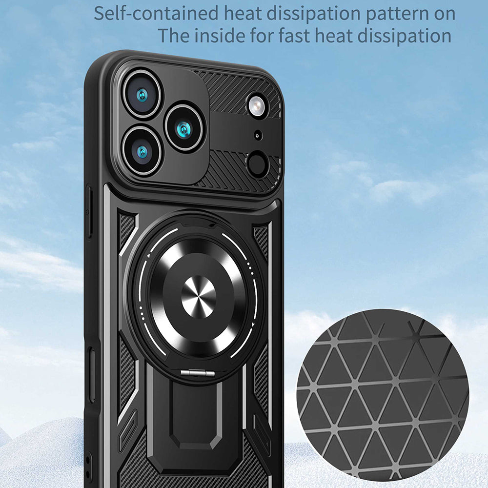 Etui til Apple iPhone 17 Pro Max, Techsuit, RuggedCam, Sort