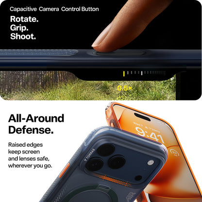 Etui til Apple iPhone 17 Pro Max, Torras, Ostand Spin Air, Blå