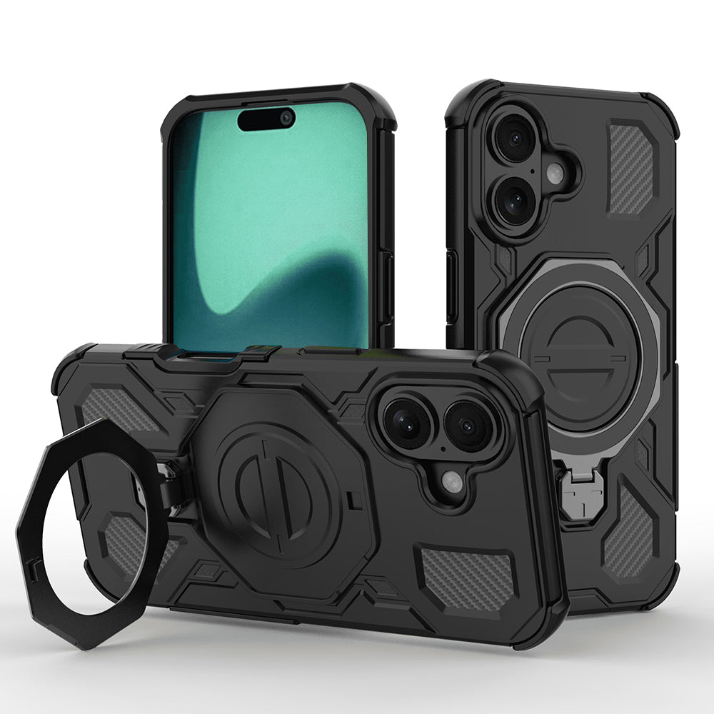 Etui til Apple iPhone 17, Techsuit, Carbon Shield Pro, Sort
