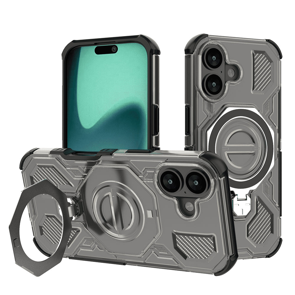 Etui til Apple iPhone 17, Techsuit, Carbon Shield Pro, Lys Sort