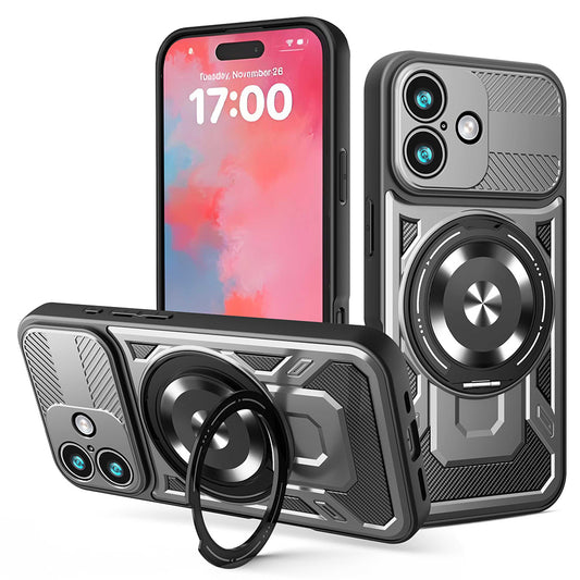 Etui til Apple iPhone 17, Techsuit, RuggedCam, Grå