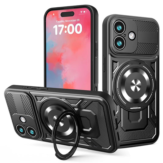Etui til Apple iPhone 17, Techsuit, RuggedCam, Sort