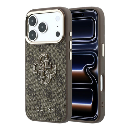 Cover til Apple iPhone 18 Pro / 17 Pro, Guess, 4G Big Resin Logo, Brun