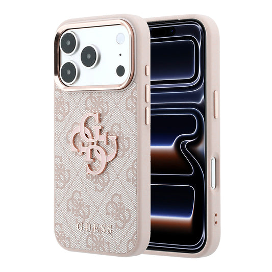Cover til Apple iPhone 18 Pro / 17 Pro, Guess, 4G Big Resin Logo, Pink