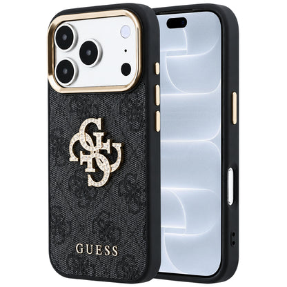 Cover til Apple iPhone 18 Pro / 17 Pro, Guess, 4G Big Strass Logo, Sort