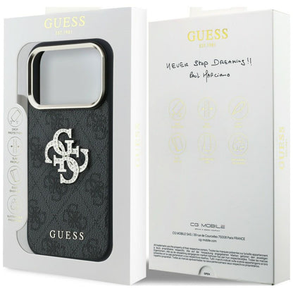 Cover til Apple iPhone 18 Pro / 17 Pro, Guess, 4G Big Strass Logo, Sort