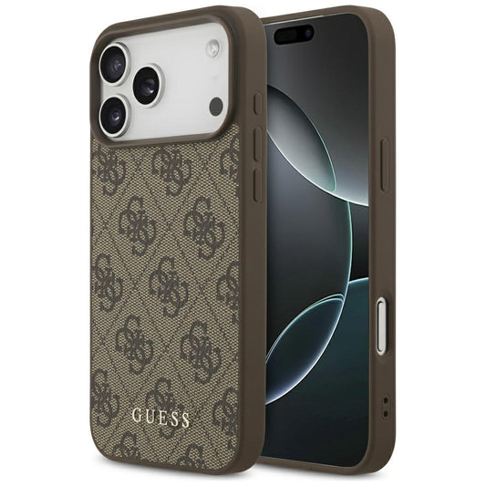 Cover til Apple iPhone 18 Pro / 17 Pro, Guess, 4G Classic Logo, Brun