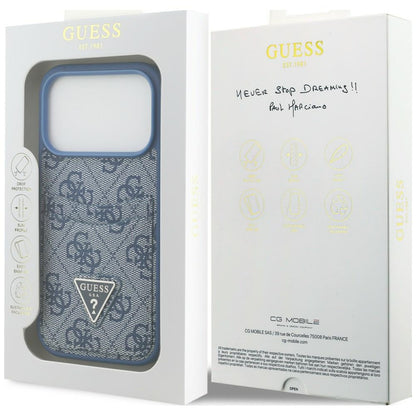 Cover til Apple iPhone 18 Pro / 17 Pro, Guess, 4G Double Card Triangle, blå
