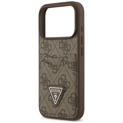 Etui til Apple iPhone 18 Pro / 17 Pro, Guess, 4G Double Card Triangle, brun