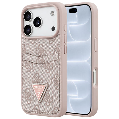 Etui til Apple iPhone 18 Pro / 17 Pro, Guess, 4G Double Card Triangle, pink
