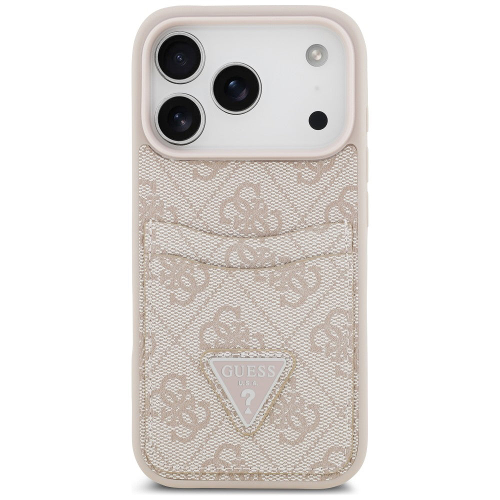 Etui til Apple iPhone 18 Pro / 17 Pro, Guess, 4G Double Card Triangle, pink