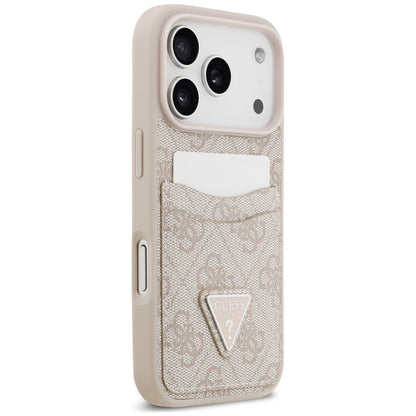 Etui til Apple iPhone 18 Pro / 17 Pro, Guess, 4G Double Card Triangle, pink