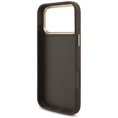 Etui til Apple iPhone 18 Pro / 17 Pro, Guess, Big 4G Classic Logo & Big Strap Metal Buttons, brun